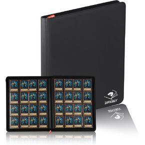 مجلد بطاقات التداول الفاخر لبطاقات PKM TCG MTG، يحمل أكثر من 1000 بطاقة، 16 جيبًا بدون حلقة تحميل جانبية مع مجلد ألبوم بطاقات التداول بسحاب لـ TCG - أسود in Kuwait