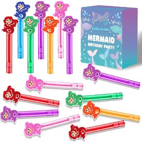 24PCS Mermaid Bubble Wand for Party Favors Decorations Supplies Classroom Prizes Valentines Easter Christmas Bags Basket Stuffers Gifts in Saudi Arabia