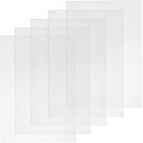 IANFAN Fursuit Eye Mesh، 5 قطع 0.5 مم من صفائح شبكية PVC بيضاء، 11.8 بوصة × 7.87 بوصة (30 سم × 21 سم) شبكات عيون قابلة للطباعة مقاومة للماء للقناع، والدعائم التنكرية، والبدلات، والحرف اليدوية in Kuwait