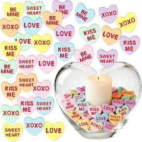 125 Pcs Valentine's Day Conversation Hearts Vase Filler Valentines Heart Ornament for Floating Candles Love Heart Centerpiece for Valentine Wedding Home Table Party Decor in Saudi Arabia