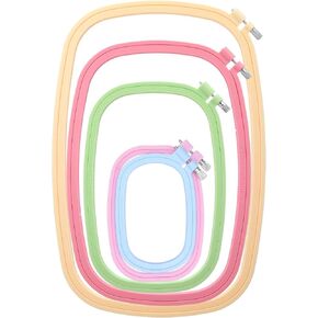 5 Pack Size Rectangle Square Embroidery Hoops Plastic Cross Stitch Hoop Reusable Frames Rings for DIY Sewing Project (5 Colors) in Saudi Arabia