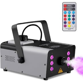Sunolga 900W Halloween Fog Machine 6 Stage RGB LED Lights with 7 Colors & Strobe Effect 4000CFM Portable Smoke Machine with Wireless Remote Control for Halloween Weddings Parties or Home Decoration in Kuwait