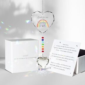 Pet Memorial Gifts for Dogs Cats - Look for me in The Rainbows Crystal Suncatcher Pet Loss, Pet Sympathy, Rainbow Bridge Sympathy Gifts for Loss of Dog Cat, Thoughtful Dogs and Cats Remembrance in Kuwait