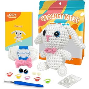 YCSCMG Z Crochet Kits for Beginners - Animal Crochet Sets - Step-by-Step Video Tutorials DIY, Rabbit Crochet Kits Rabbit with Long Ears in Saudi Arabia