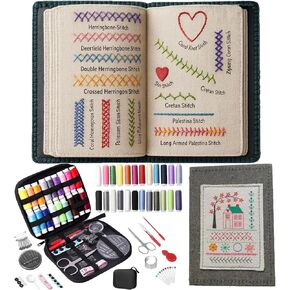 Cekomady 2026 Upgraded Embroidery Stitch Book Kit, 106 Patterns with Tools & Tutorials, 86 PCS Beginner Embroidery Kit, Portable All-in-One Hand Embroidery Book for Adults & DIY Craft Lovers (1Set) in Saudi Arabia
