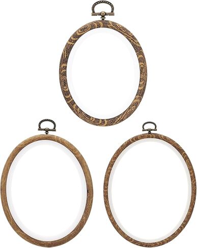 PATIKIL 4, 6, 7inch Embroidery Hoops Set, 3 Pieces Imitated Wood Octagonal Frame Cross Stitch Hoop Ring for Embroidery Art Craft Sewing Ornaments Hanging Decoration in Saudi Arabia