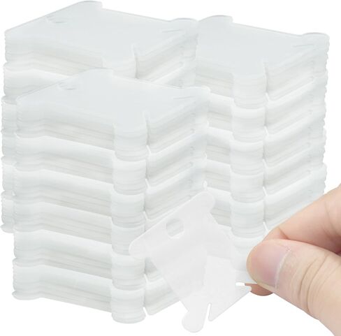 Kyuionty 300 Pcs Plastic Embroidery Floss Bobbins with 1 Pcs Bobbin Winder, White Sewing Cards Thread Embroidery Floss Organizer for Cross Stitch Yarn Needlework Supplies in Saudi Arabia