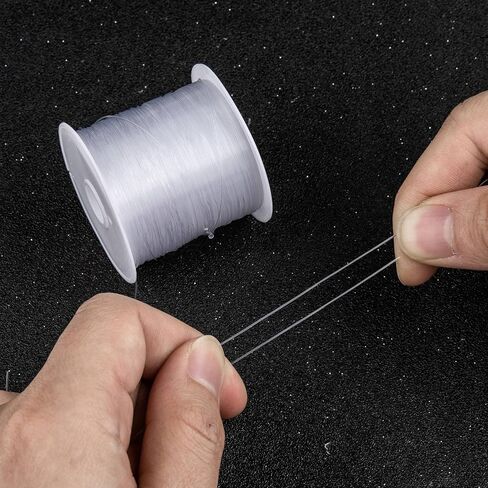 Generic Clear Nylon Beading Cord, 40m (43.74 Yards), 0.4mm, 1 Roll, DIY Bracelets, Necklace, Jewelry Making in Saudi Arabia