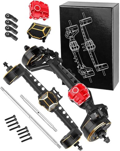 RC Aluminum Front Rear Portal Axles Upgrades Part for 1/10 SCX10 III AX103007 RC Crawler Car,Brass Front Inner Portal Covers Steering Knuckles/Axle Diff Cover/Portal Covers Weights in Saudi Arabia