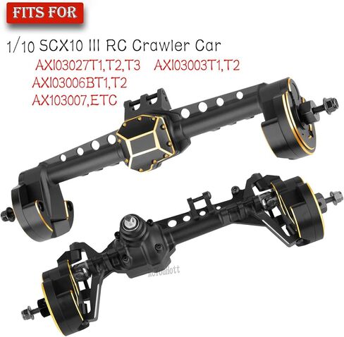 RC Aluminum Front Rear Portal Axles Upgrades Part for 1/10 SCX10 III AX103007 RC Crawler Car,Brass Front Inner Portal Covers Steering Knuckles/Axle Diff Cover/Portal Covers Weights in Saudi Arabia