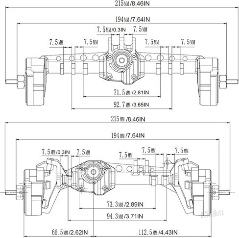 RC Aluminum Front Rear Portal Axles Upgrades Part for 1/10 SCX10 III AX103007 RC Crawler Car,Brass Front Inner Portal Covers Steering Knuckles/Axle Diff Cover/Portal Covers Weights in Saudi Arabia