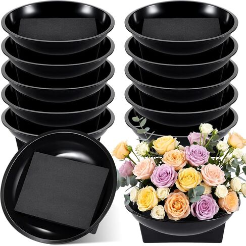 Acellegic 12 Pack Floral Foam Round Bowls Kit Large Size 6.3 Inch Round Floral Supplies DIY Flower Foam with Bowl for Flower Arrangements Birthday Wedding Party Decoration Table Centerpiece in Saudi Arabia