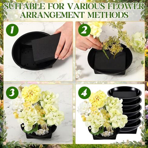Acellegic 12 Pack Floral Foam Round Bowls Kit Large Size 6.3 Inch Round Floral Supplies DIY Flower Foam with Bowl for Flower Arrangements Birthday Wedding Party Decoration Table Centerpiece in Saudi Arabia
