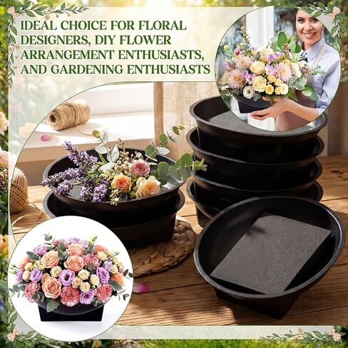 Acellegic 12 Pack Floral Foam Round Bowls Kit Large Size 6.3 Inch Round Floral Supplies DIY Flower Foam with Bowl for Flower Arrangements Birthday Wedding Party Decoration Table Centerpiece in Saudi Arabia