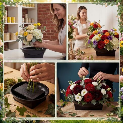 Acellegic 12 Pack Floral Foam Round Bowls Kit Large Size 6.3 Inch Round Floral Supplies DIY Flower Foam with Bowl for Flower Arrangements Birthday Wedding Party Decoration Table Centerpiece in Saudi Arabia