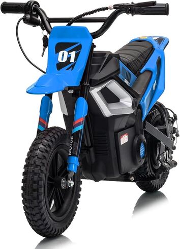 Electric Dirt Bike for Kids 10-12 Years, 350W Motor 14MPH Off-Road Motorcycle, 12" Fat Tire & Suspension, 24V Rechargeable Battery, 130lbs Load, Ideal Teen Boys Gift in Kuwait