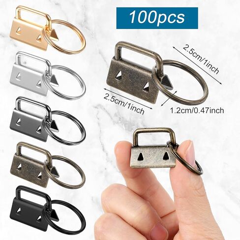 100 قطعة من أجهزة Keyfob، مجموعة أجهزة Keyfob مقاس 1 بوصة، 5 ألوان من أجهزة الحبل مع سلسلة مفاتيح حلقة المفاتيح، لوازم صنع سلسلة المفاتيح لسوار سلسلة المفاتيح، الحبل، مستلزمات الحرف اليدوية للهدايا in Saudi Arabia