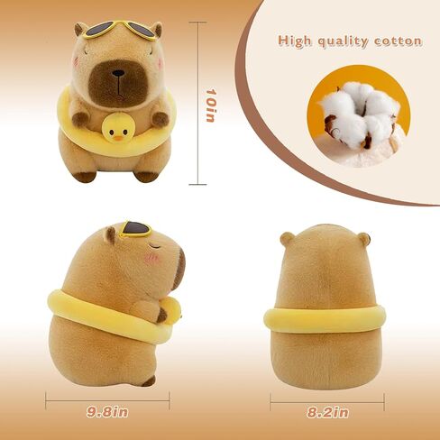 Cute Capybara Plush, 10 Inch Capybara Stuffed Animal Kawaii Soft Capybara Doll Pillow Gifts for Boys Girls in Saudi Arabia