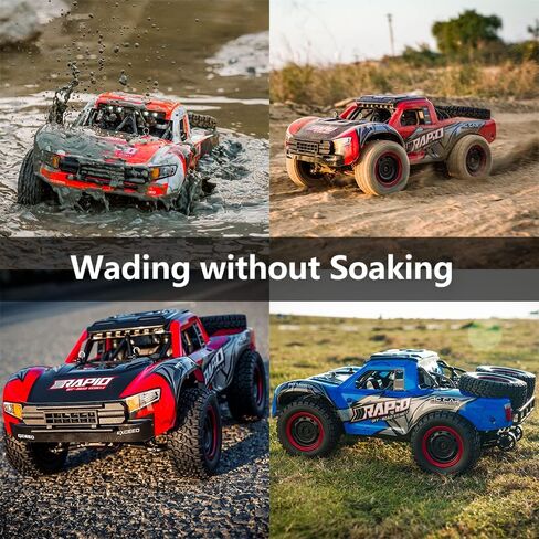 1/14 Hobby RC Truck for Adults, 30 MPH High Speed Remote Control 4WD Car, All Terrain Rock Crawler Truck for Boys 4X4 Off-Road Racing Car with 2 Batteries in Saudi Arabia