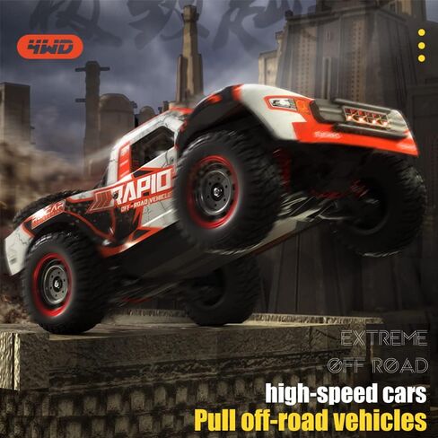 1/14 Hobby RC Truck for Adults, 30 MPH High Speed Remote Control 4WD Car, All Terrain Rock Crawler Truck for Boys 4X4 Off-Road Racing Car with 2 Batteries in Saudi Arabia