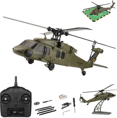 طائرة هليكوبتر RC بدون فرشاة من GoolRC، طائرة هليكوبتر WLtoys K170 للتحكم عن بعد، طائرة عسكرية RC ذات 4 قنوات مع جيروسكوبي 6 محاور، سهلة الطيران للبالغين والمبتدئين in Kuwait