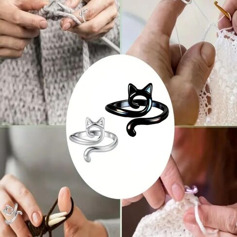 2PCS Adjustable Knitting Crochet Loop，Cute Finger Holder,Faster Sewing Tools for Your Crafting Kit，Multi-Use in Saudi Arabia