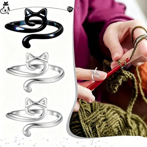 2PCS Adjustable Knitting Crochet Loop，Cute Finger Holder,Faster Sewing Tools for Your Crafting Kit，Multi-Use in Saudi Arabia