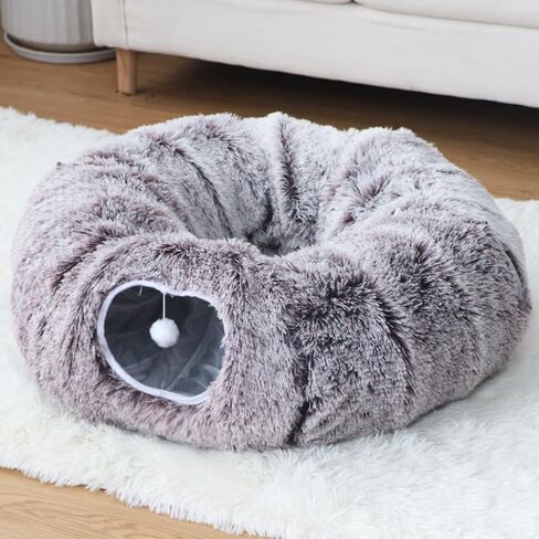 Winter Warm cat House, Thickened Long Furry cat Tunnel, pet Toy. in Saudi Arabia
