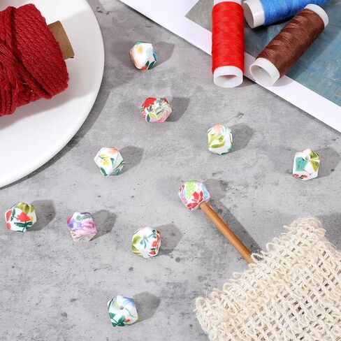 Mabor 18Pcs Knitting Needle Stoppers, Knitting Needle Point Protectors, Needles Minders, Hexagon Print Stitch Holders Needles Caps for Stitching Accessories and Gadgets in Saudi Arabia