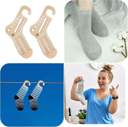 FREEBLOSS 2 قطعة حاصرات جورب قابلة للتعديل 2 أحجام الخشب جورب المشكل لحياكة الكروشيه متماسكة جورب حاكم أداة للمبتدئين 31x21 سنتيمتر/12.2x8.3 بوصة in Saudi Arabia