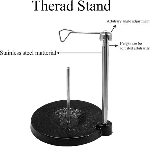YEQIN Adjustable Cone Thread Stand Spool Holder for Sewing Machine Embroidery Quilting Serger Machines, Single Thread Stand for Smoother Feed, Large Spool Holder with Steady Heavy Metal Base in Saudi Arabia