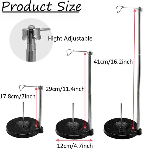 YEQIN Adjustable Cone Thread Stand Spool Holder for Sewing Machine Embroidery Quilting Serger Machines, Single Thread Stand for Smoother Feed, Large Spool Holder with Steady Heavy Metal Base in Saudi Arabia