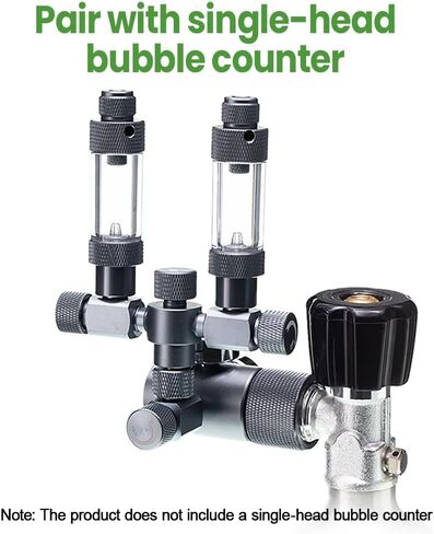 MiOYOOW Aquarium CO2 Splitter، صمام إبرة مزدوج الدقة من سبائك الألومنيوم صمام هواء لخزان الأسماك ثنائي الاتجاه لمنظم ثاني أكسيد الكربون لعداد الفقاعات in Kuwait