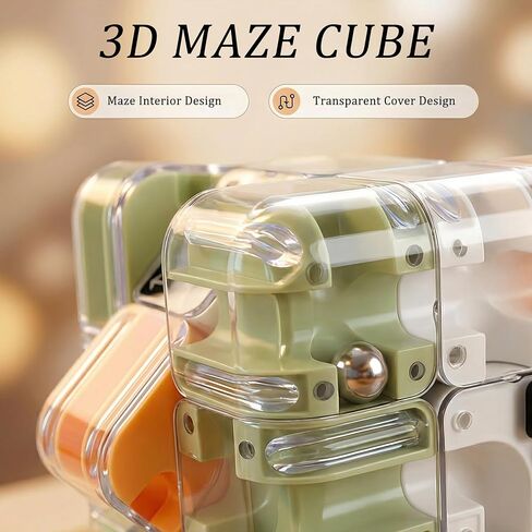 2 Pack 3D Rolling Ball Maze Cube Puzzle,Maze Cube for Kids Labyrinth 3D Puzzle Maze Cube Ball Twist Roll Brain Teaser Toys,Cultivate Logical Thinking for Logical Thinking for Family Game Birthday Gift in Saudi Arabia
