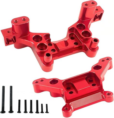 Premium Aluminum Front & Rear Shock Tower Mounts - Upgrade Parts for Hyper Go H16BM H16GT H16DR & MJX 16207 16208 16209 16210 1/16 RC Car (Red/Blue Optional) (Blue) in Saudi Arabia