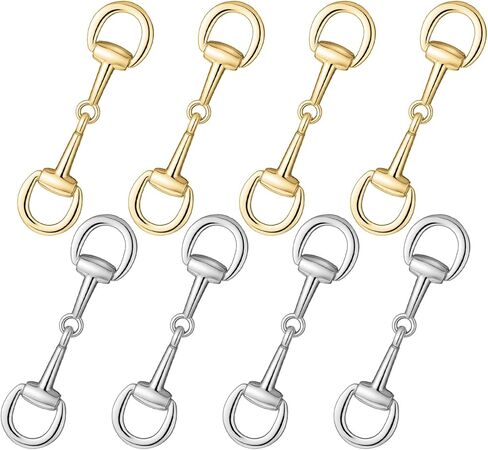 8 قطع مزدوجة من حلقات D-Rings Snaffle Bit أبازيم، عقد Snaffles Bits Snaffle Bit، حلقات وشاح معدنية بسيطة للقلائد والأساور، مشبك توصيل قابل للطي للنساء in Saudi Arabia