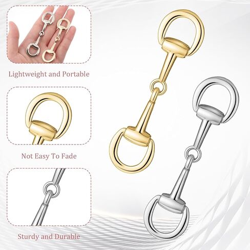 8 قطع مزدوجة من حلقات D-Rings Snaffle Bit أبازيم، عقد Snaffles Bits Snaffle Bit، حلقات وشاح معدنية بسيطة للقلائد والأساور، مشبك توصيل قابل للطي للنساء in Saudi Arabia