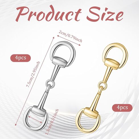 8 قطع مزدوجة من حلقات D-Rings Snaffle Bit أبازيم، عقد Snaffles Bits Snaffle Bit، حلقات وشاح معدنية بسيطة للقلائد والأساور، مشبك توصيل قابل للطي للنساء in Saudi Arabia
