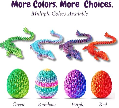 ELORION 3D Printed Dragon Eggs with Dragon Inside – Fantasy Tabletop Decor, 3D Printing Toy for Kids – Unique Desktop Decoration & Collectible – Christmas Ornament & Stocking Stuffers (4 PCS) in Saudi Arabia