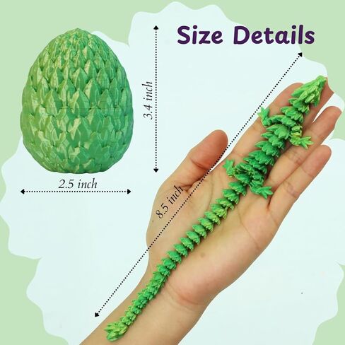 ELORION 3D Printed Dragon Eggs with Dragon Inside – Fantasy Tabletop Decor, 3D Printing Toy for Kids – Unique Desktop Decoration & Collectible – Christmas Ornament & Stocking Stuffers (4 PCS) in Saudi Arabia