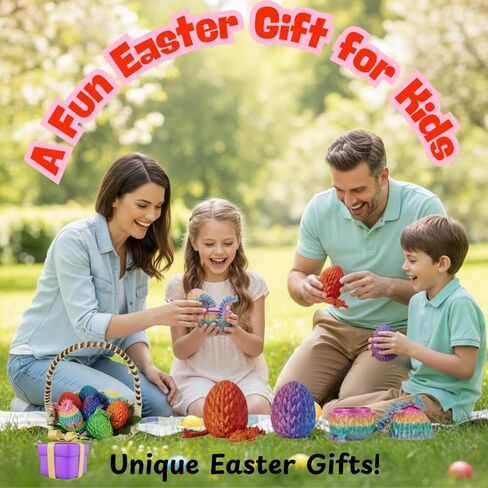 ELORION 3D Printed Dragon Eggs with Dragon Inside – Fantasy Tabletop Decor, 3D Printing Toy for Kids – Unique Desktop Decoration & Collectible – Christmas Ornament & Stocking Stuffers (4 PCS) in Saudi Arabia