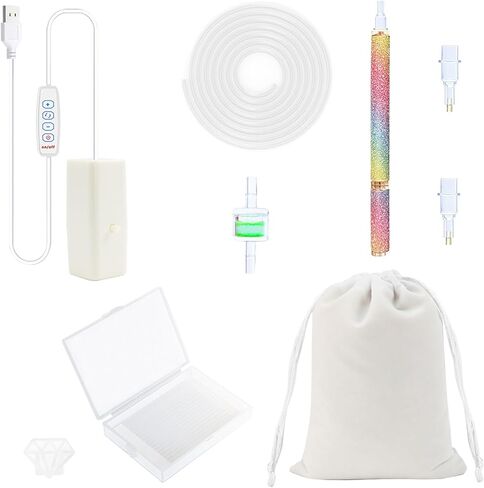 DIYDeligths Electric Diamond Art Painting Pen with Adjustable Suction Vacuum Diamond Art Pen for Adults with Storage Tray Accessories Tool No Wax Needed (White Set) in Saudi Arabia