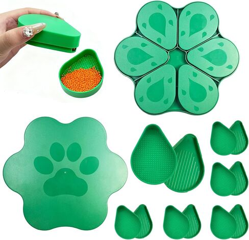 إكسسوارات الرسم الماسي - مجموعات صواني الأدوات - 12 قطعة من مجموعات الفن للكبار صندوق تخزين مع غطاء مصنوعات من الخرز السماوي in Kuwait