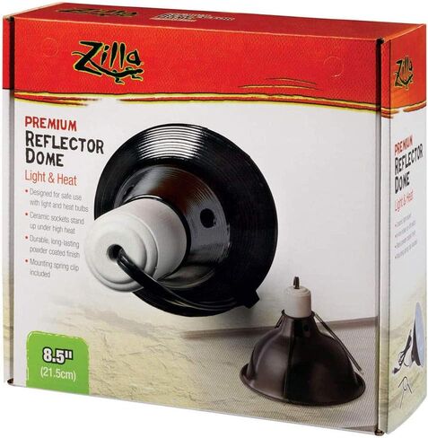 Zilla Reptile Terrarium Heat Lamps and Habitat Lighting Dome, Black 8.5 Inch in Saudi Arabia