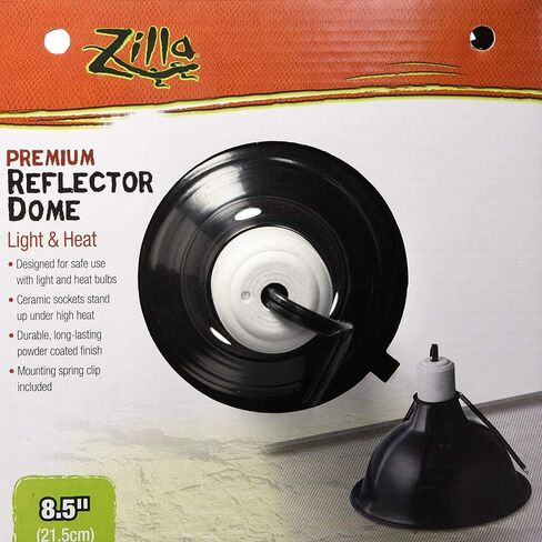 Zilla Reptile Terrarium Heat Lamps and Habitat Lighting Dome, Black 8.5 Inch in Saudi Arabia