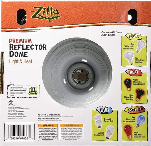 Zilla Reptile Terrarium Heat Lamps and Habitat Lighting Dome, Black 8.5 Inch in Saudi Arabia