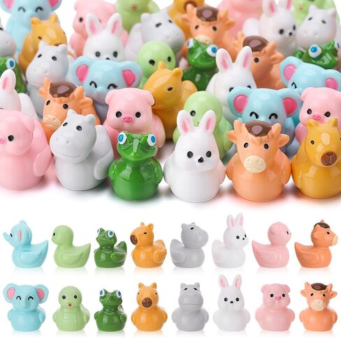 50 Pack Multicolor Mini Resin Ducks, Novelty Holiday Ducks, Tiny Ducks to Hide Prank, Little Ducks Party Favor for Birthday, Easter, Thanksgiving, Halloween, Christmas (50 Styles) in Saudi Arabia