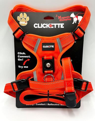 حزام ومقود Clickette™ ذو القفل المغناطيسي (برتقالي، متوسط) in Saudi Arabia