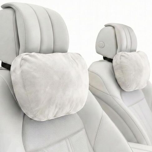 Car Pillow for Car Neck Pillow for Driving Seat Lumbar Support Soft Cushion with Extra Filling Accessories Back Support for Travel Nap and Trips Sleeping 2PCS (Black, Head) in Saudi Arabia
