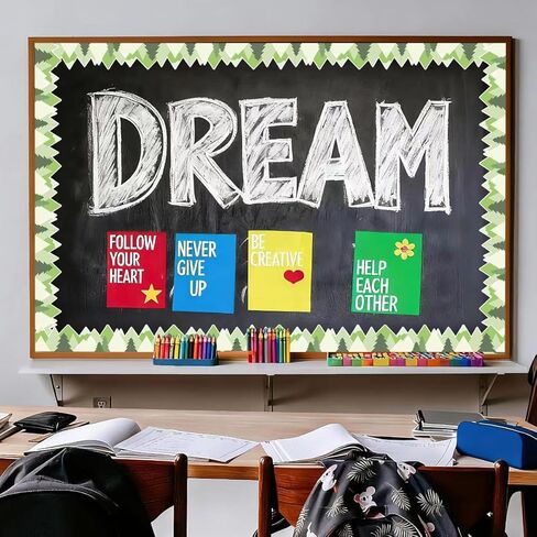 Runtoo 65 Feet Bulletin Board Borders Moving Mountains Die-Cut Rolled Woodland Tree Border Decorations Scalloped Trim for Teacher Classroom Back to School Supplies Wall Desk Window Door Decor in Saudi Arabia